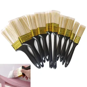 10 Pc Large Paint Brushes Assortment Long Handle Brush Bristle Interior Exterior