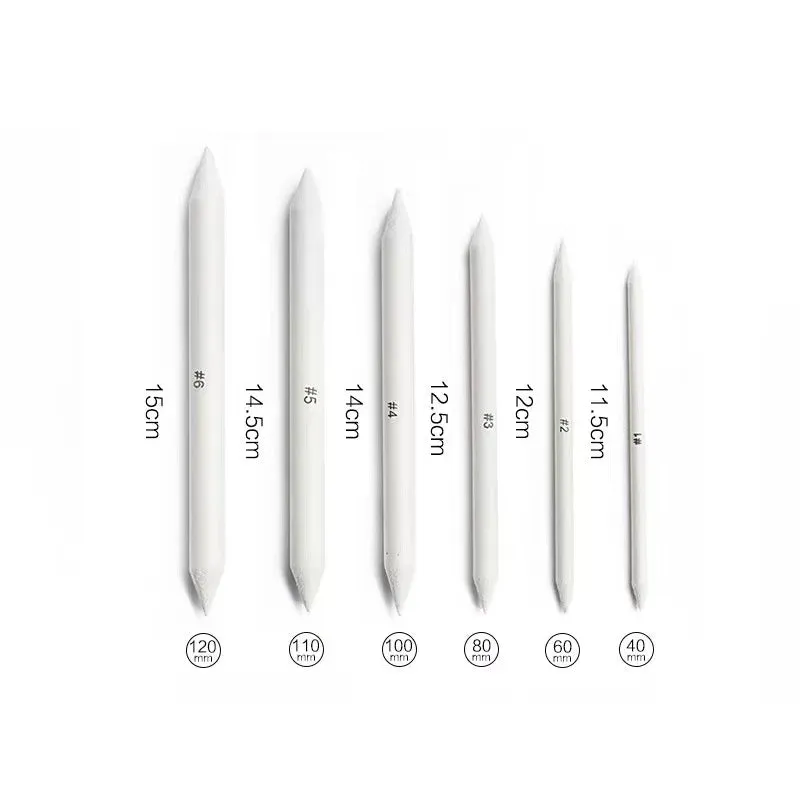 13 Piece Blending Stumps Tortillions Set with Sandpaper Sharpener for Charcoal Sketching
