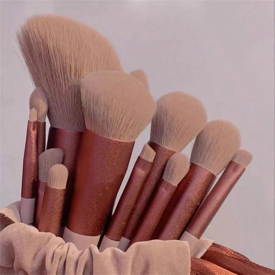13pcs Soft Hair Makeup Brush Set For Eye Liner, Cosmetic Tool Kit
