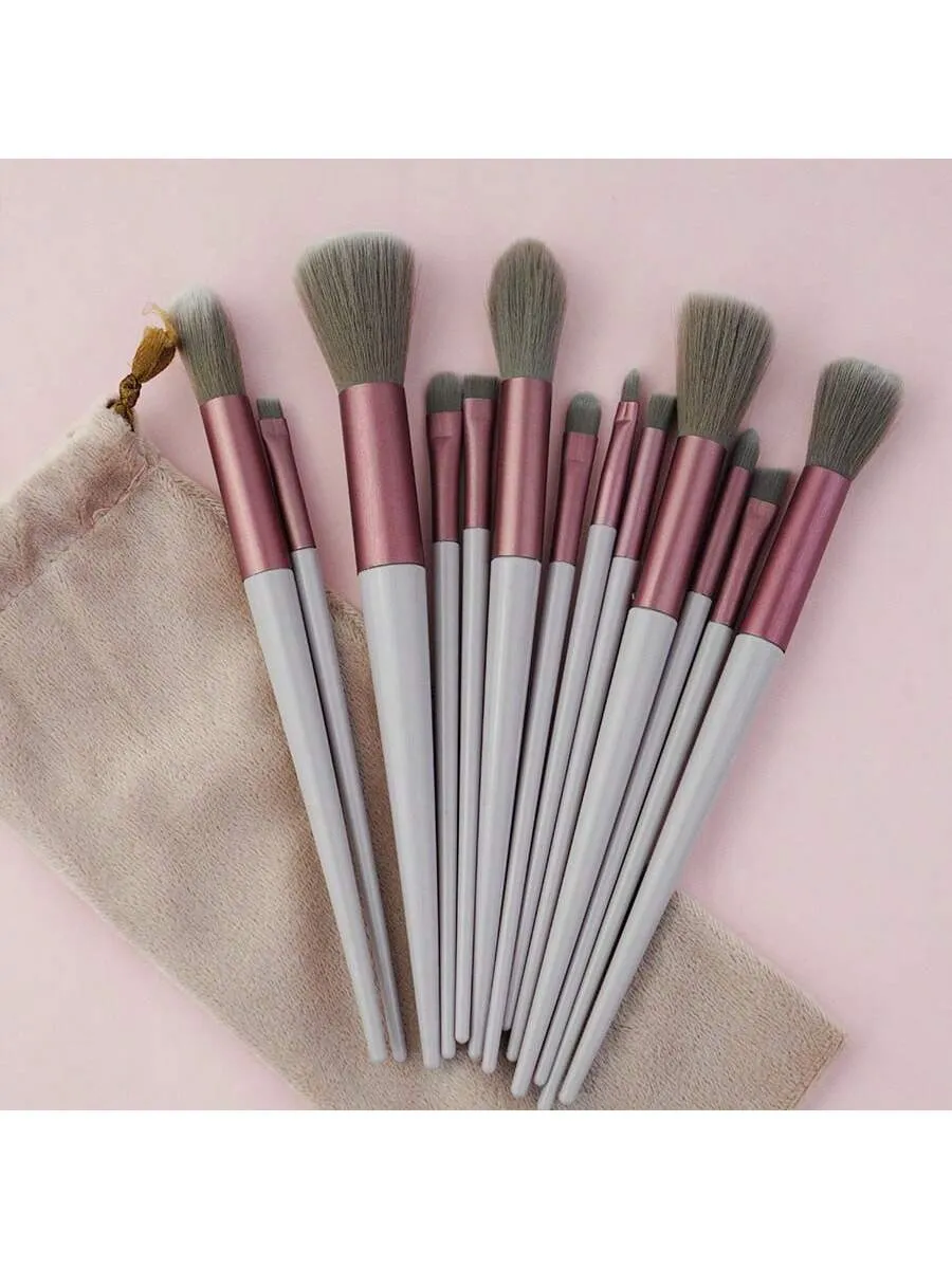13pcs Soft Hair Makeup Brush Set For Eye Liner, Cosmetic Tool Kit