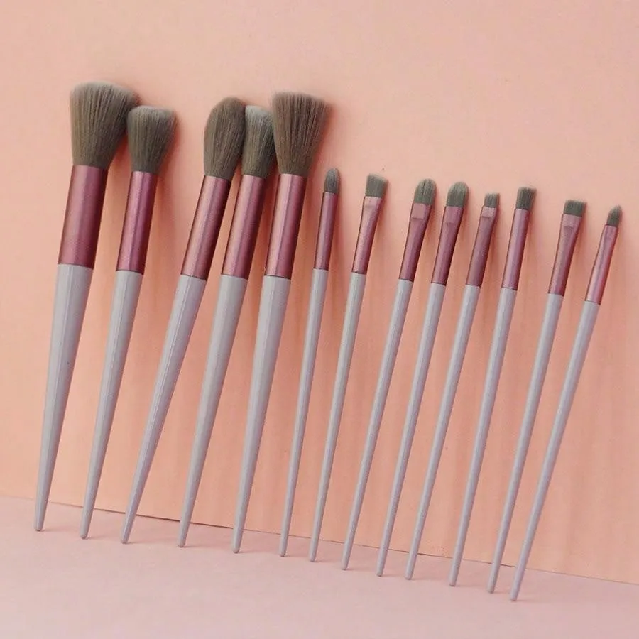 13pcs Soft Hair Makeup Brush Set For Eye Liner, Cosmetic Tool Kit