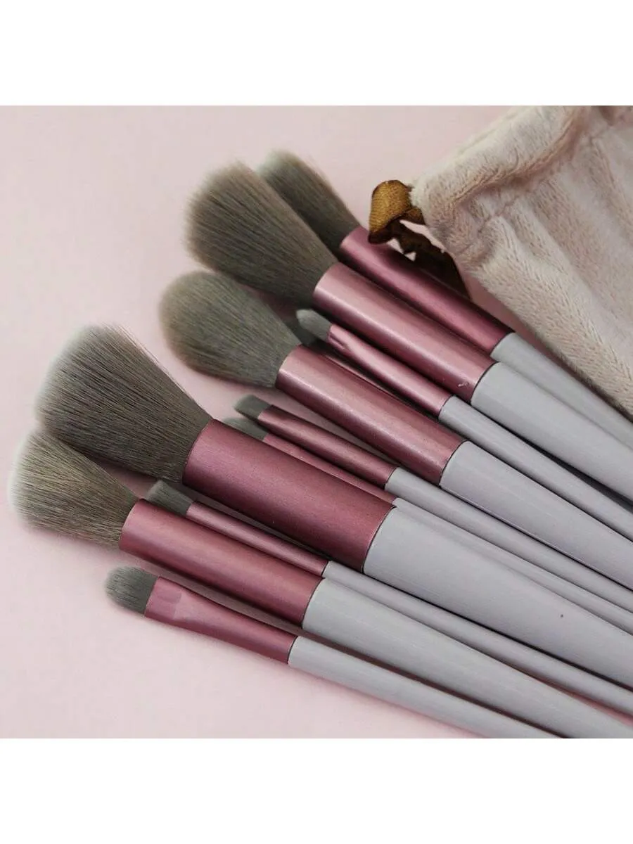 13pcs Soft Hair Makeup Brush Set For Eye Liner, Cosmetic Tool Kit