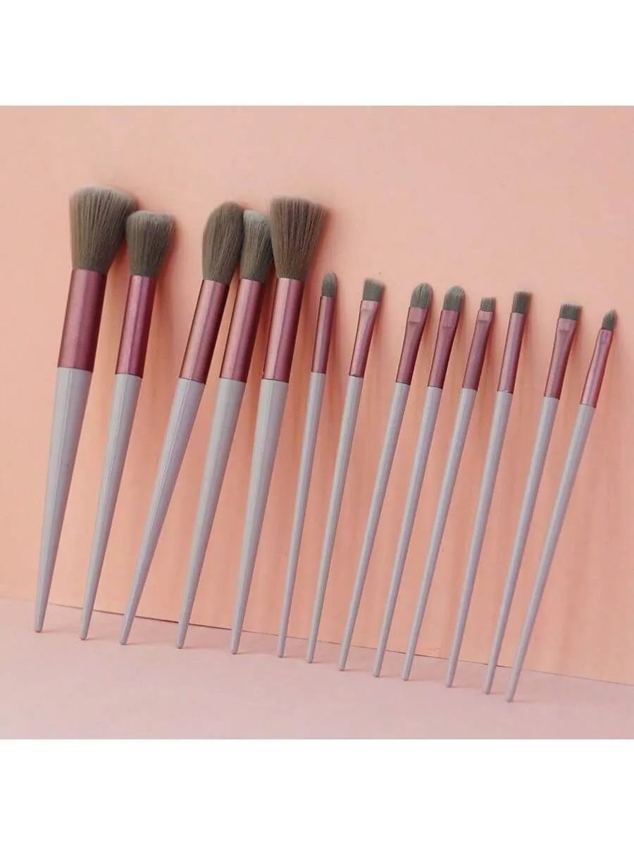 13pcs Soft Hair Makeup Brush Set For Eye Liner, Cosmetic Tool Kit