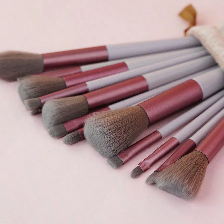 13pcs Soft Hair Makeup Brush Set For Eye Liner, Cosmetic Tool Kit
