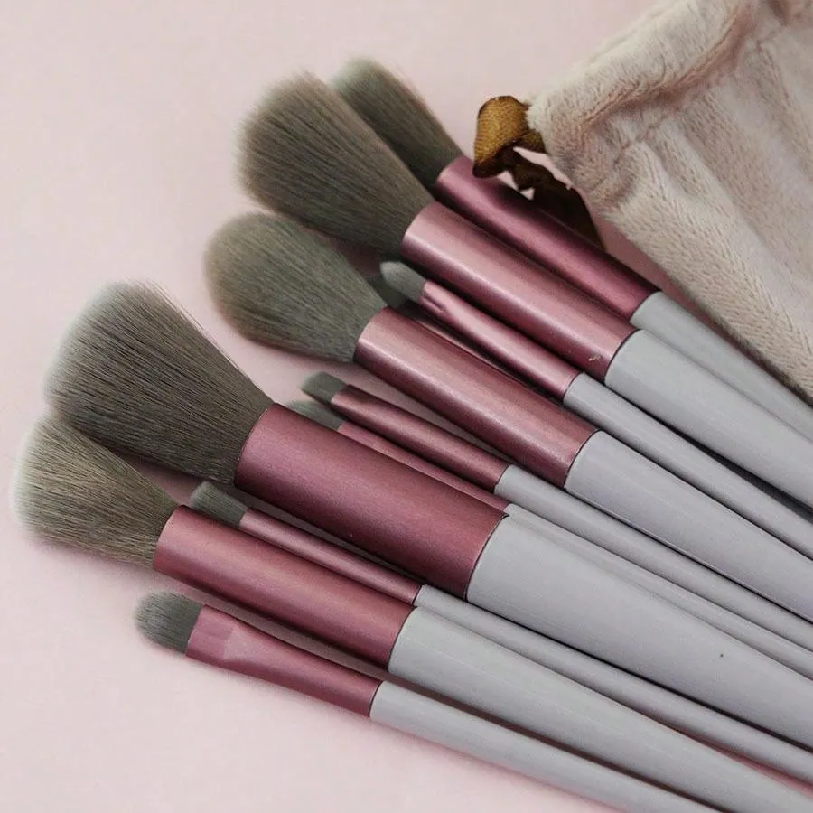 13pcs Soft Hair Makeup Brush Set For Eye Liner, Cosmetic Tool Kit