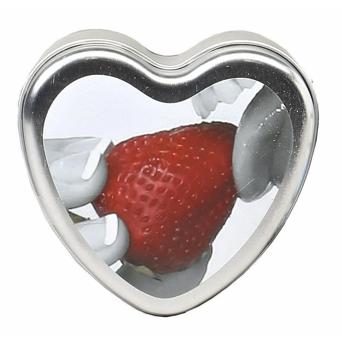 Earthly Body Heart-Shaped Hemp Seed Edible Massage Candle Strawberry 4 Oz