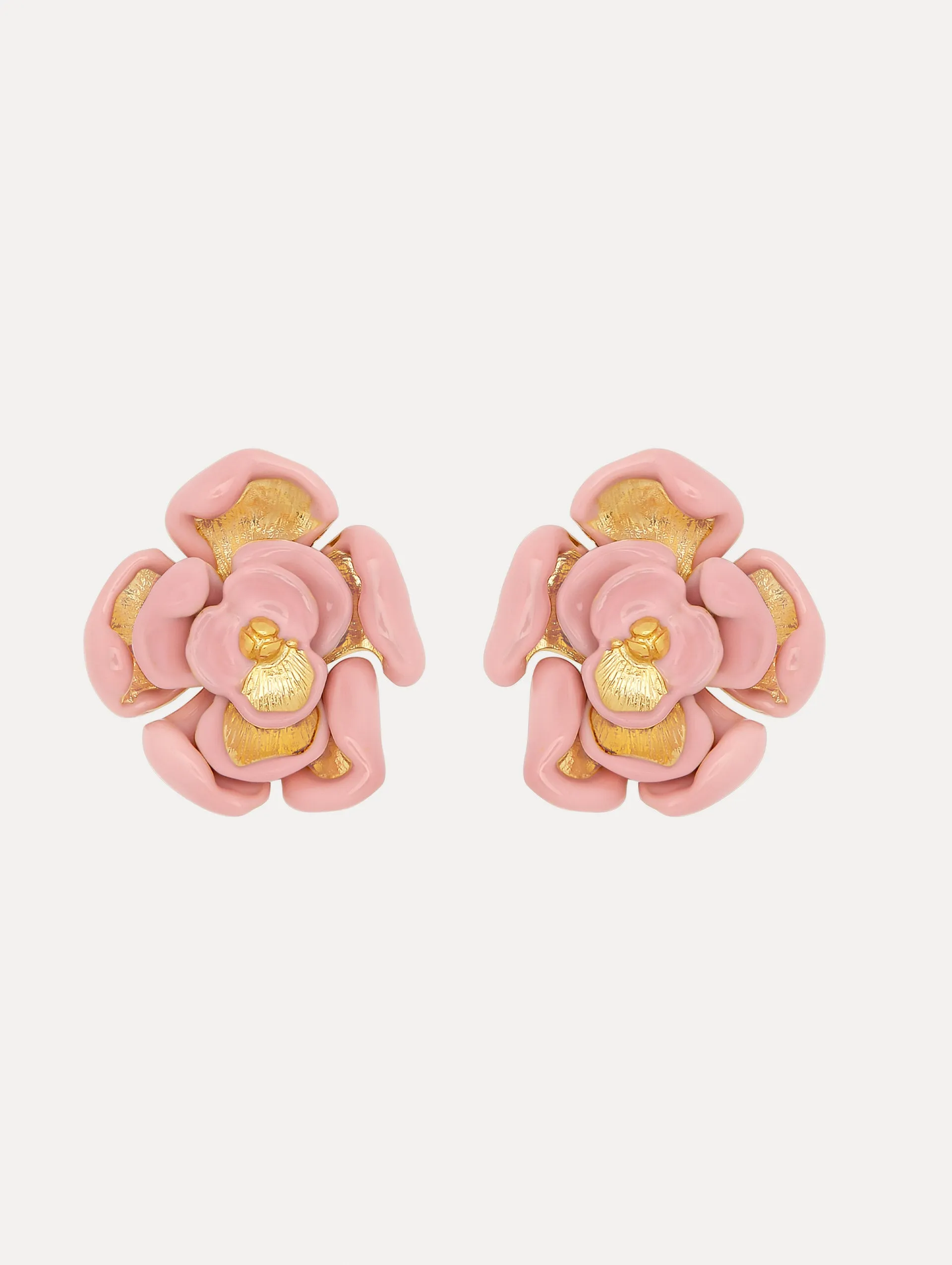 Enamel Rose Earrings