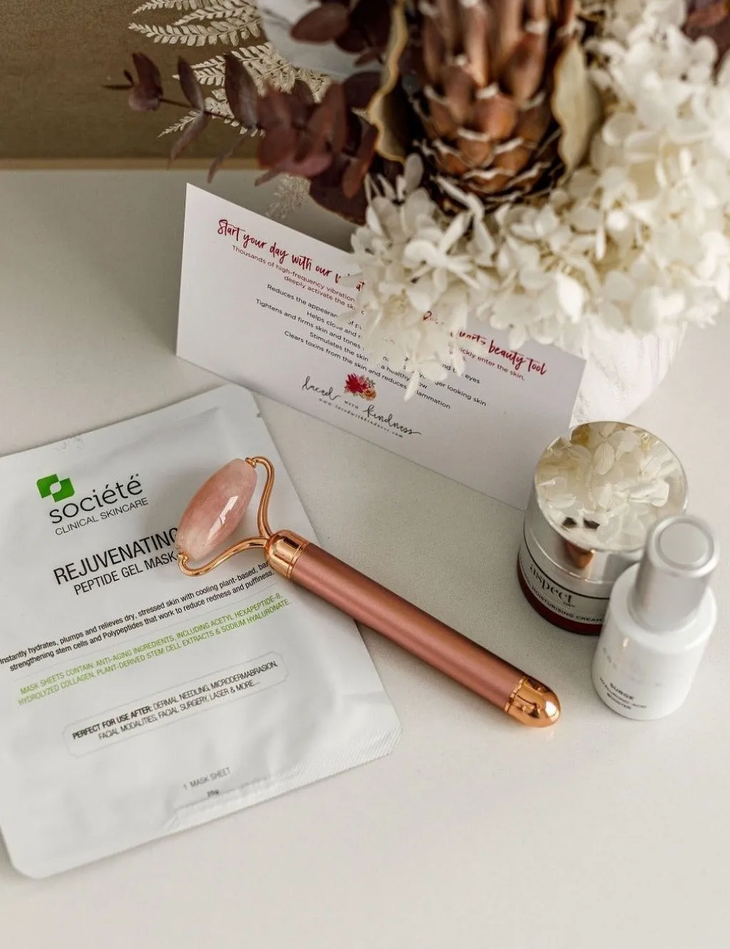 Facial Roller - Rose Quartz