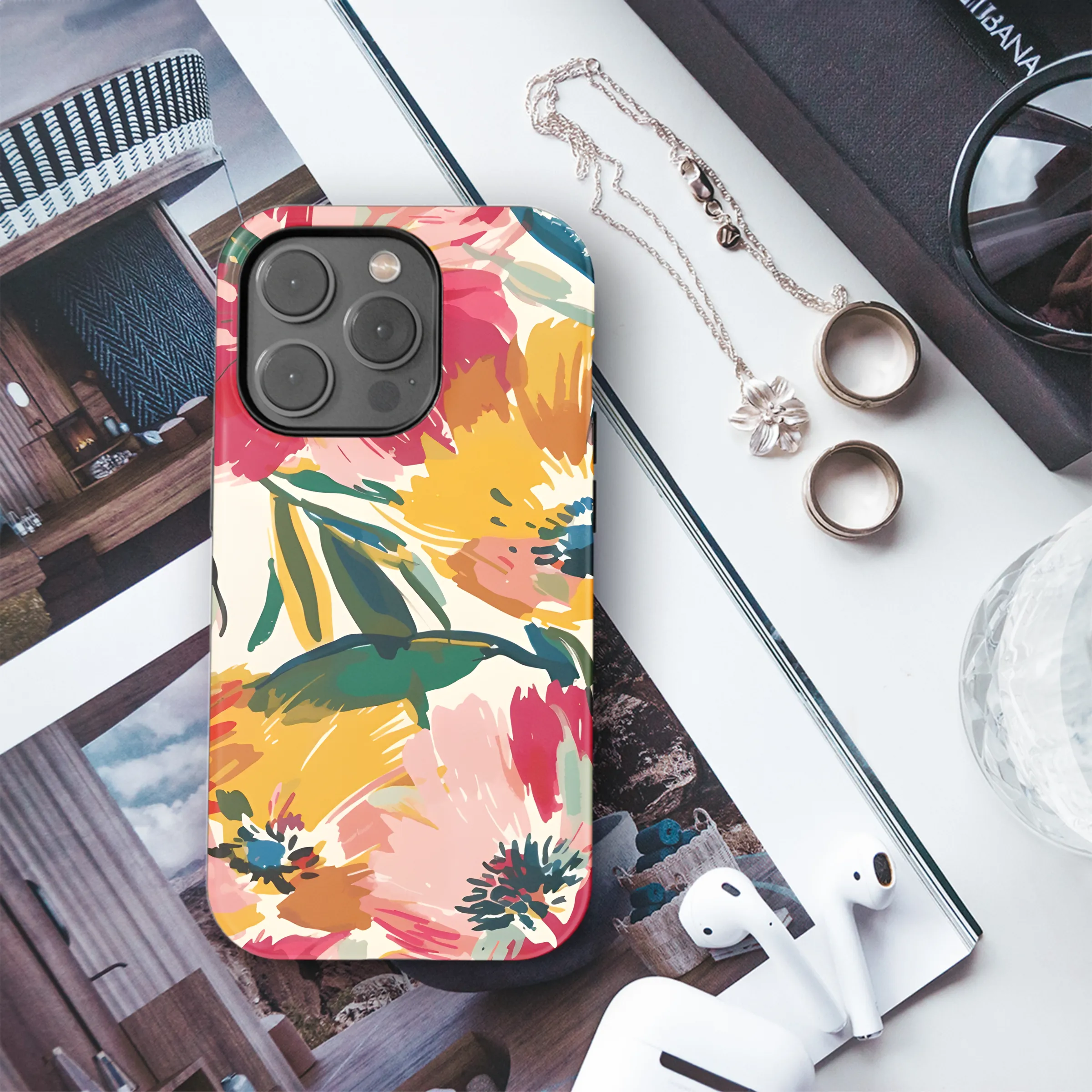 Floral abstract grunge pattern seamless Phone Case iPhone Samsung Cover Pixel 2434