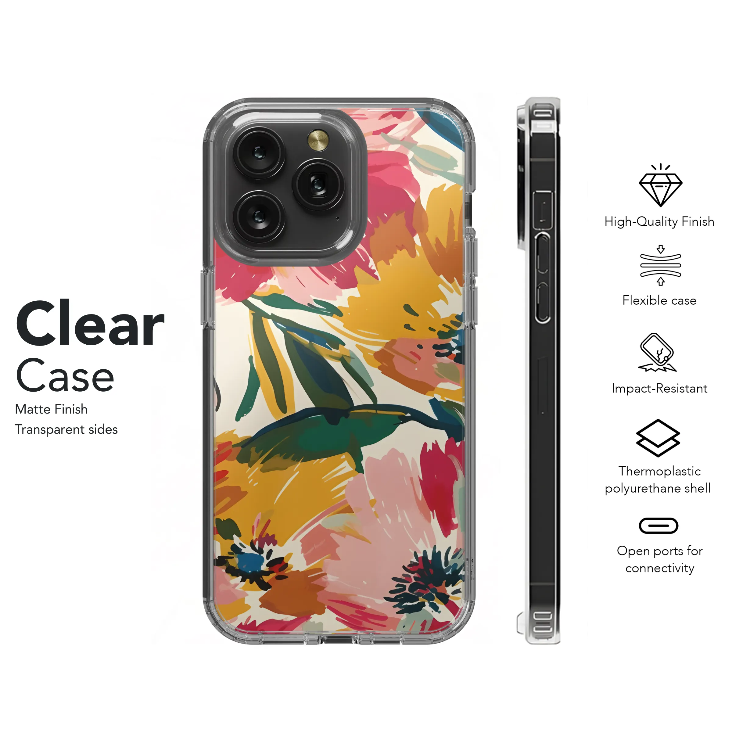Floral abstract grunge pattern seamless Phone Case iPhone Samsung Cover Pixel 2434