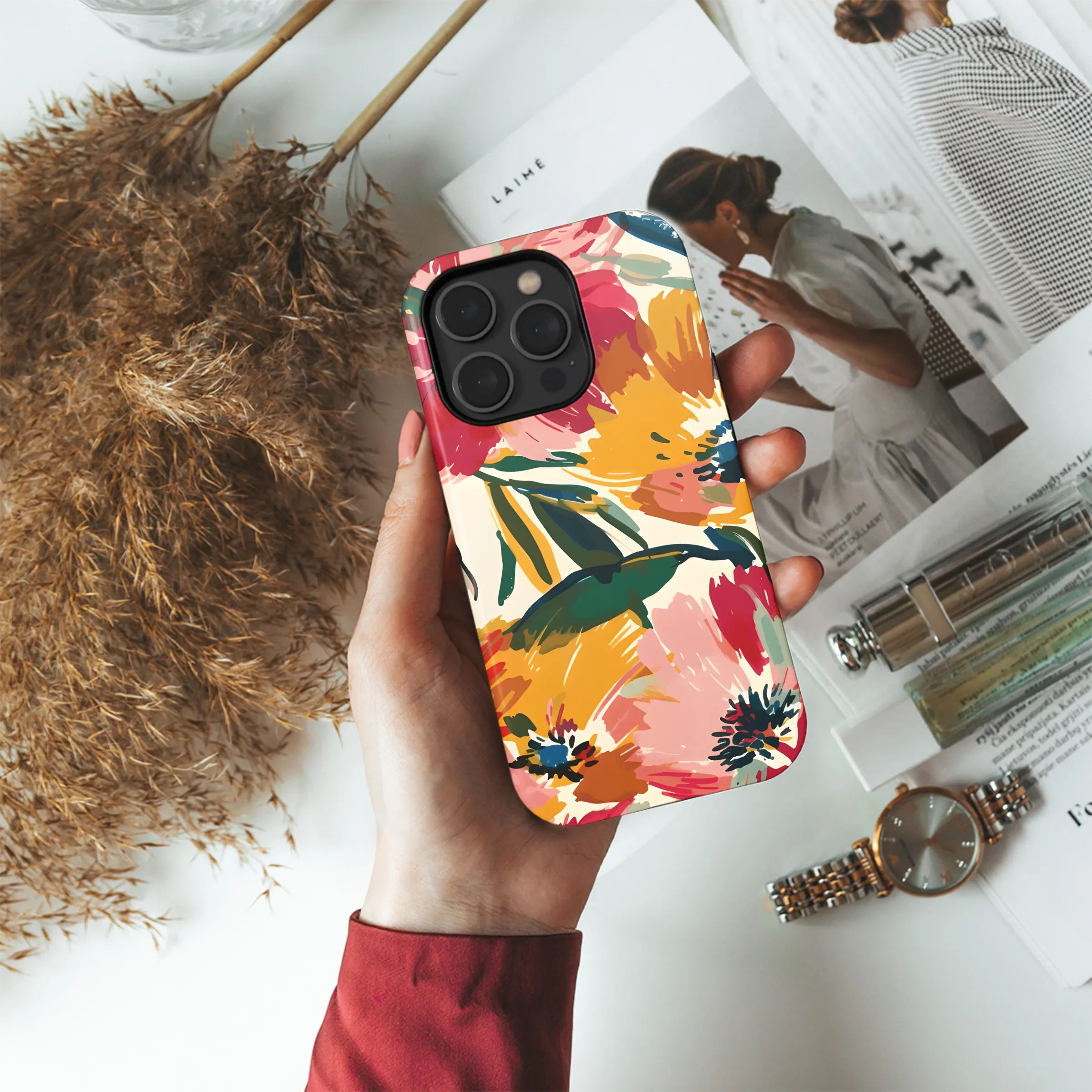 Floral abstract grunge pattern seamless Phone Case iPhone Samsung Cover Pixel 2434
