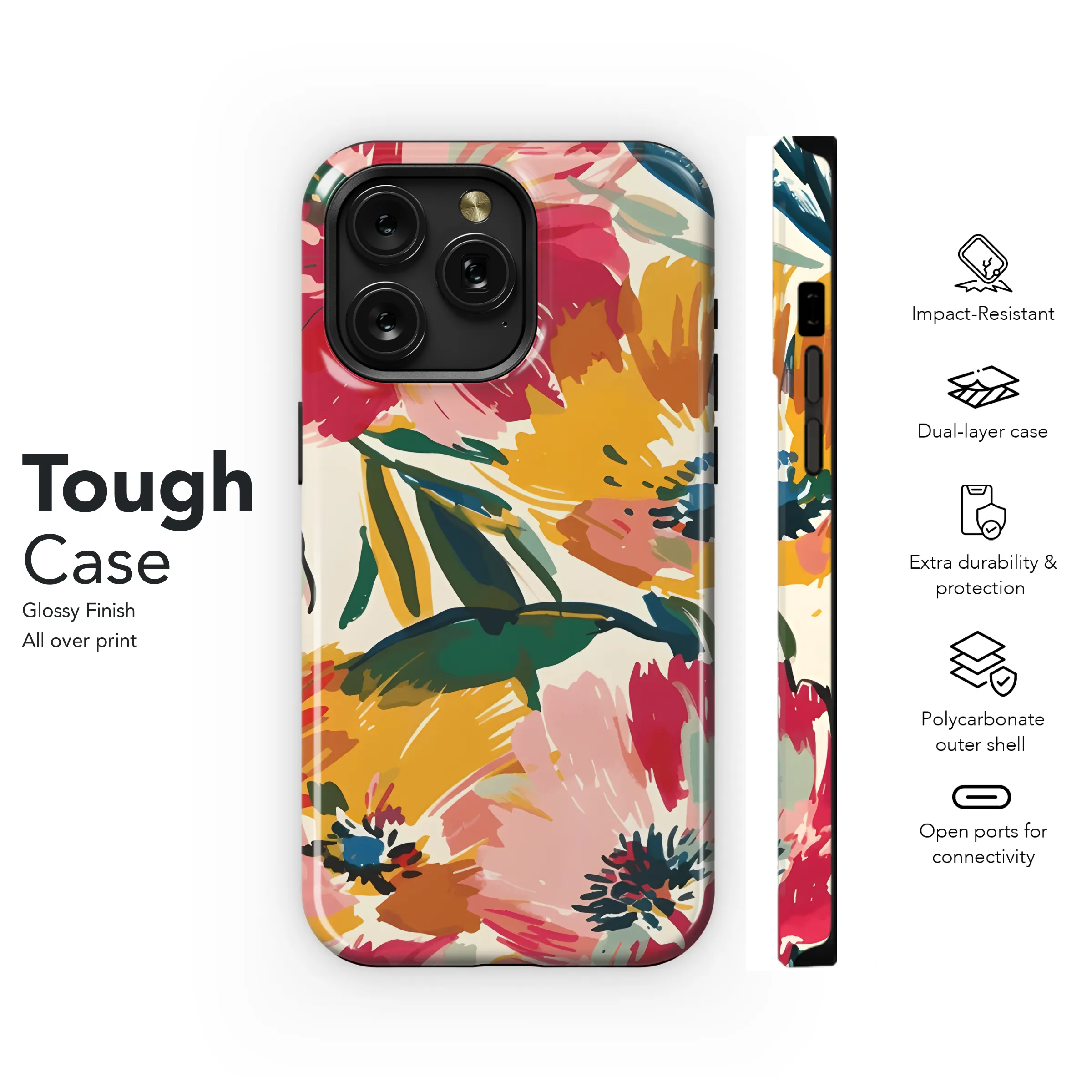 Floral abstract grunge pattern seamless Phone Case iPhone Samsung Cover Pixel 2434