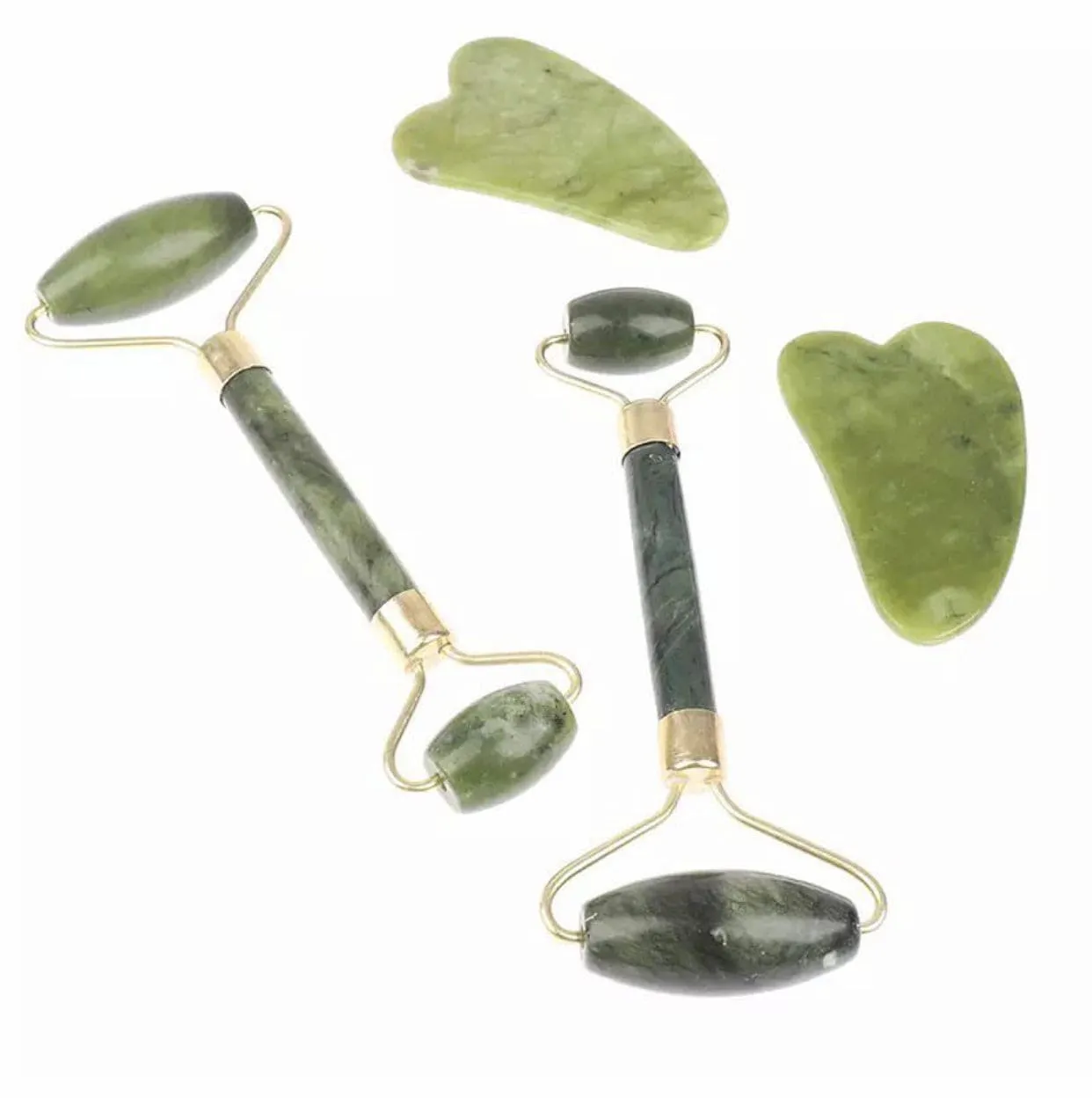 Jade Roller Massager With Face Lifting Guasha Stone, Jade Stone Facial Roller, Dual-Sided Face Massager, Muscle Relaxing Jade Roller