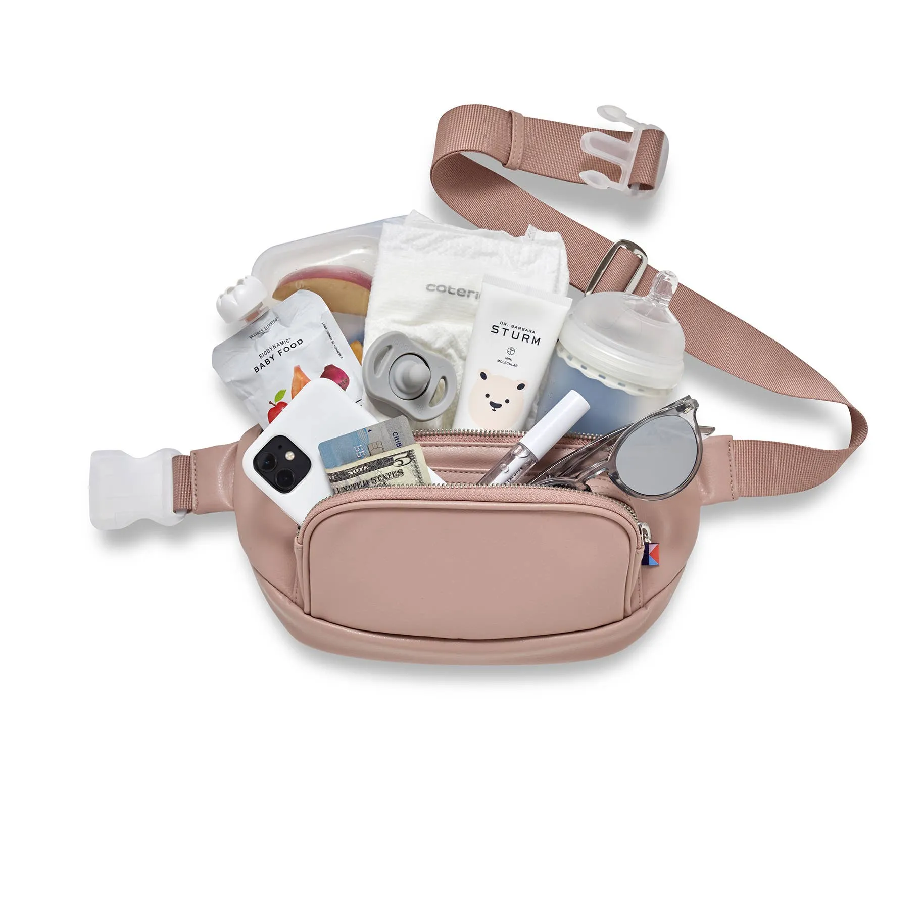 Kibou Diaper Belt Bag-Blush Vegan Leather