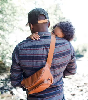 Kibou Diaper Belt Bag-Brown Vegan Leather
