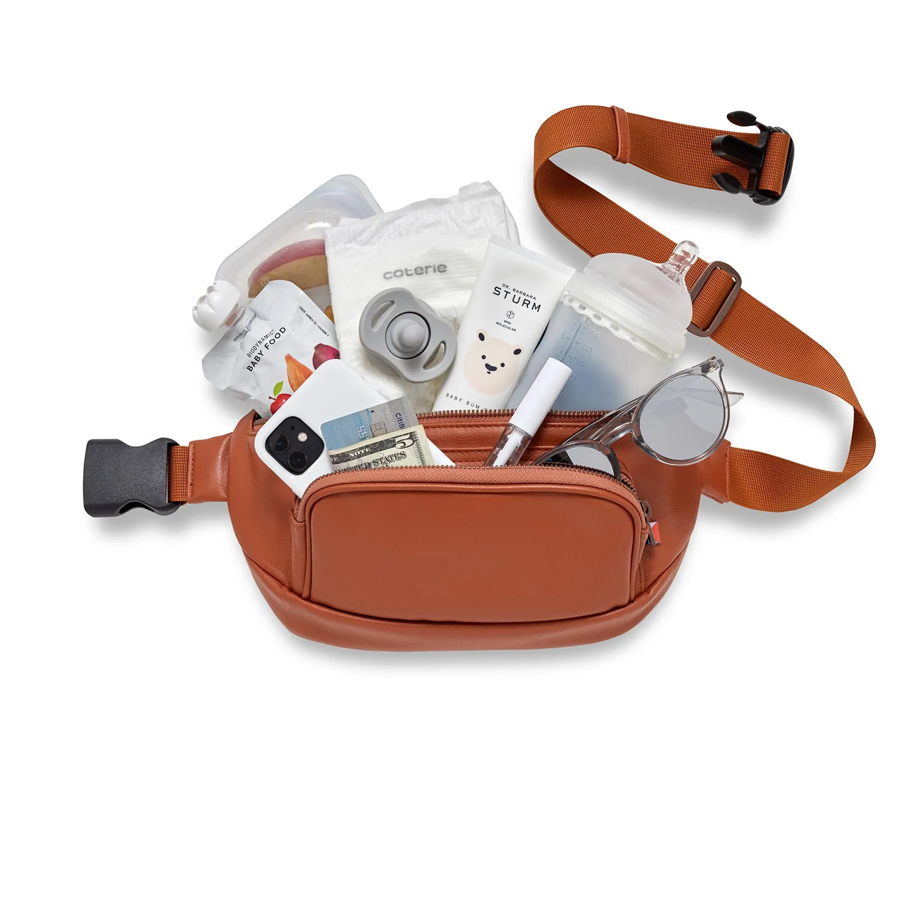 Kibou Diaper Belt Bag-Brown Vegan Leather