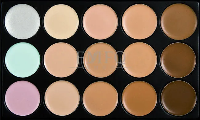 Kit de pinceaux de maquillage, palette de 15 couleurs, pour fond de teint, 10 pices