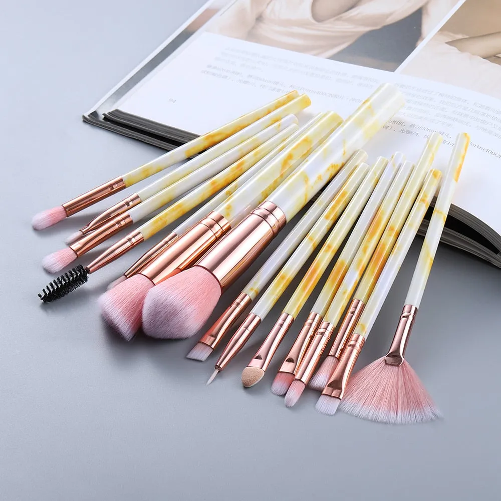 KOSMETYKI 15Pcs Makeup Brushes Tool Set Cosmetic Powder Eye Shadow Foundation Blush Blending Beauty Make Up Brush Maquiagem