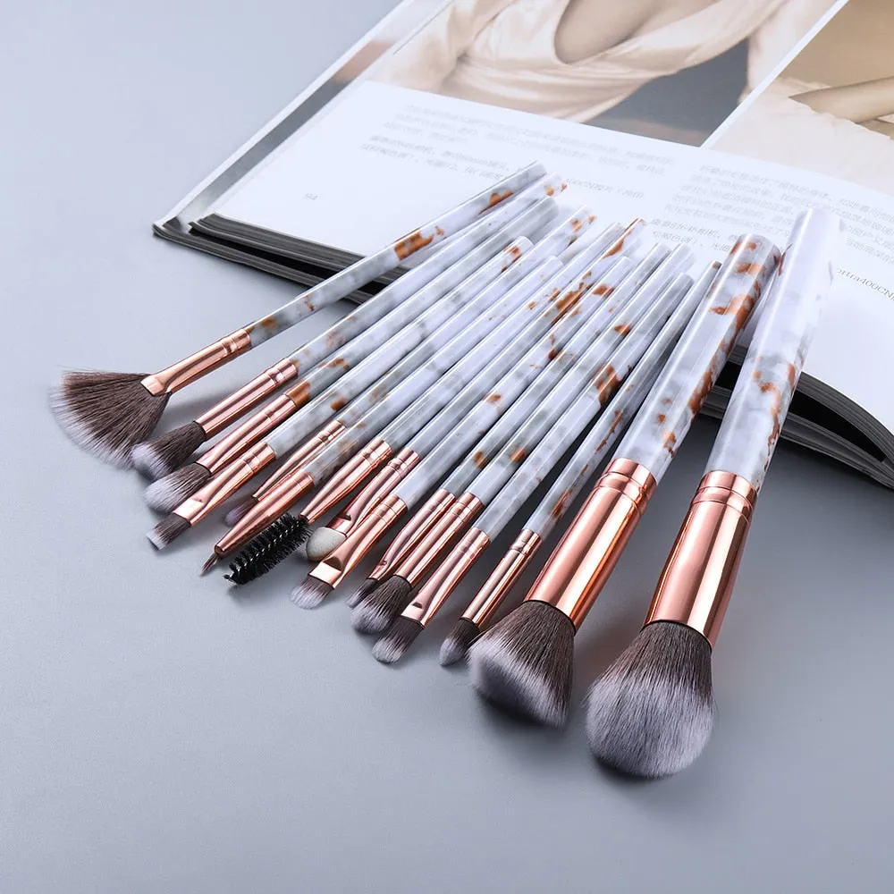 KOSMETYKI 15Pcs Makeup Brushes Tool Set Cosmetic Powder Eye Shadow Foundation Blush Blending Beauty Make Up Brush Maquiagem