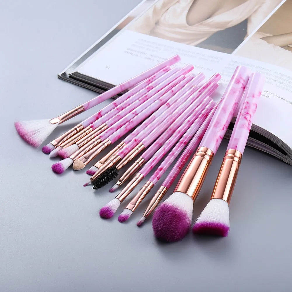 KOSMETYKI 15Pcs Makeup Brushes Tool Set Cosmetic Powder Eye Shadow Foundation Blush Blending Beauty Make Up Brush Maquiagem
