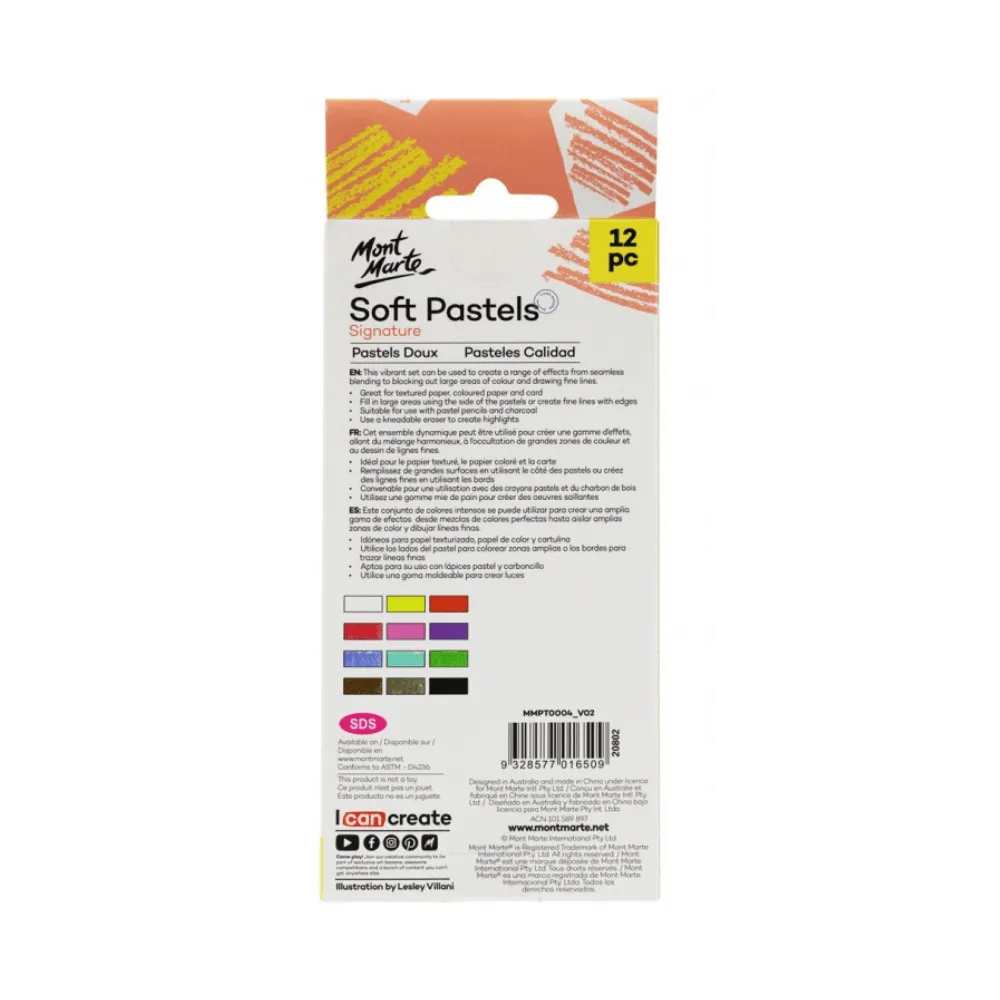 Mont Marte Soft Pastels 12 Colours