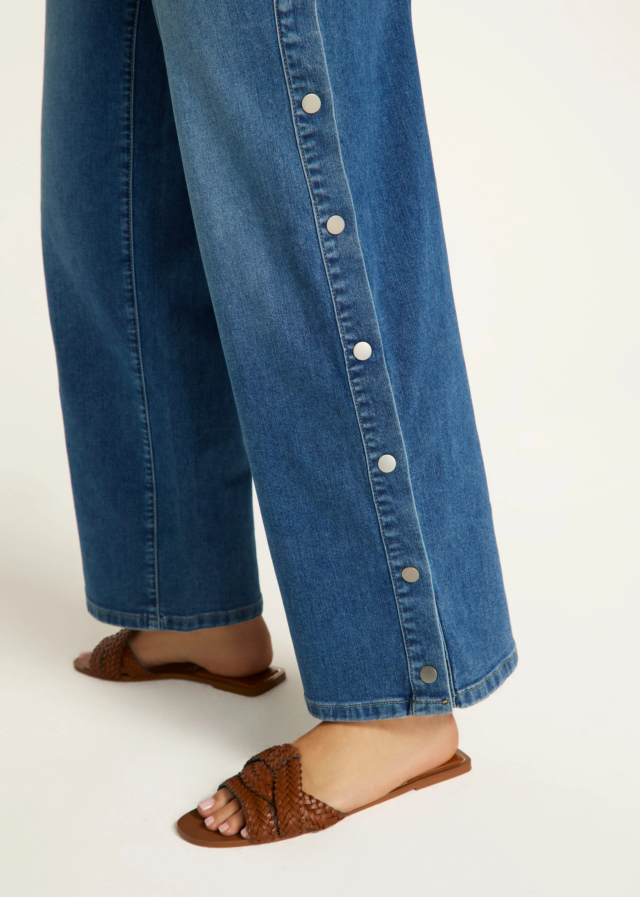 Olivia Wide Leg Denim, Medium Blue