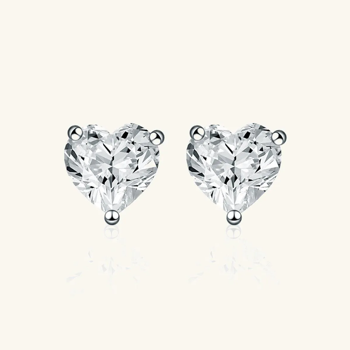 Premium Moissanite Romantic Heart Stud Earrings