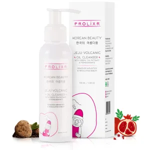 Prolixr's Jeju Volcanic Oil Cleanser | Hydrating Makeup Remover, Deep Cleansing Water, Soothing Skin Toner, Nourishing Formula | Korean Skin Care Products for All Skin Types - 100ml