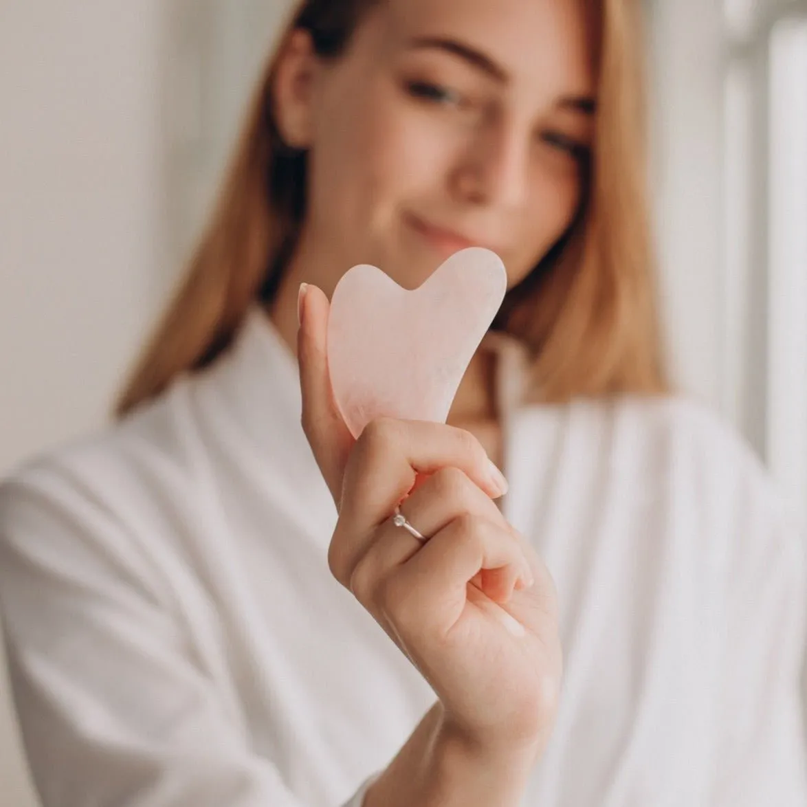 Rose Quartz Gua Sha Massage Stone