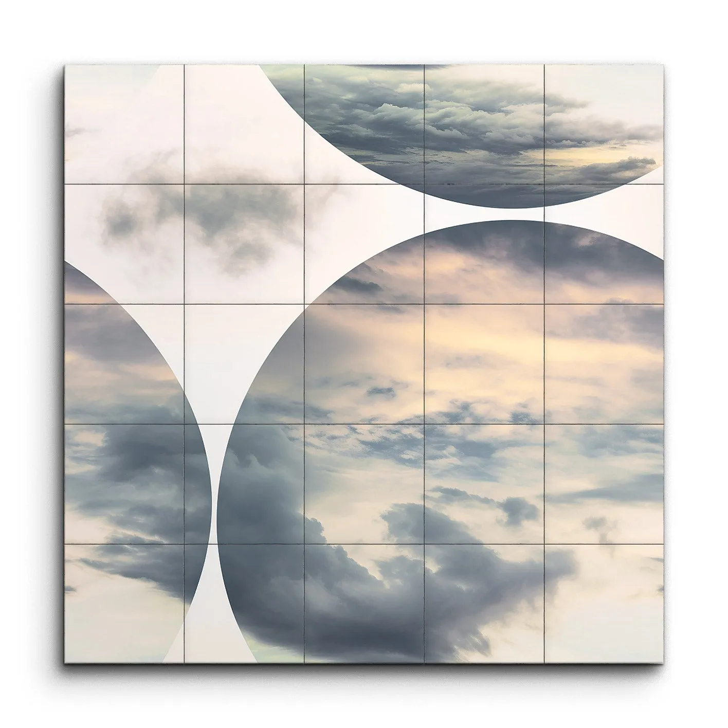 Serene Sky Circles: Dynamic Cloud Art