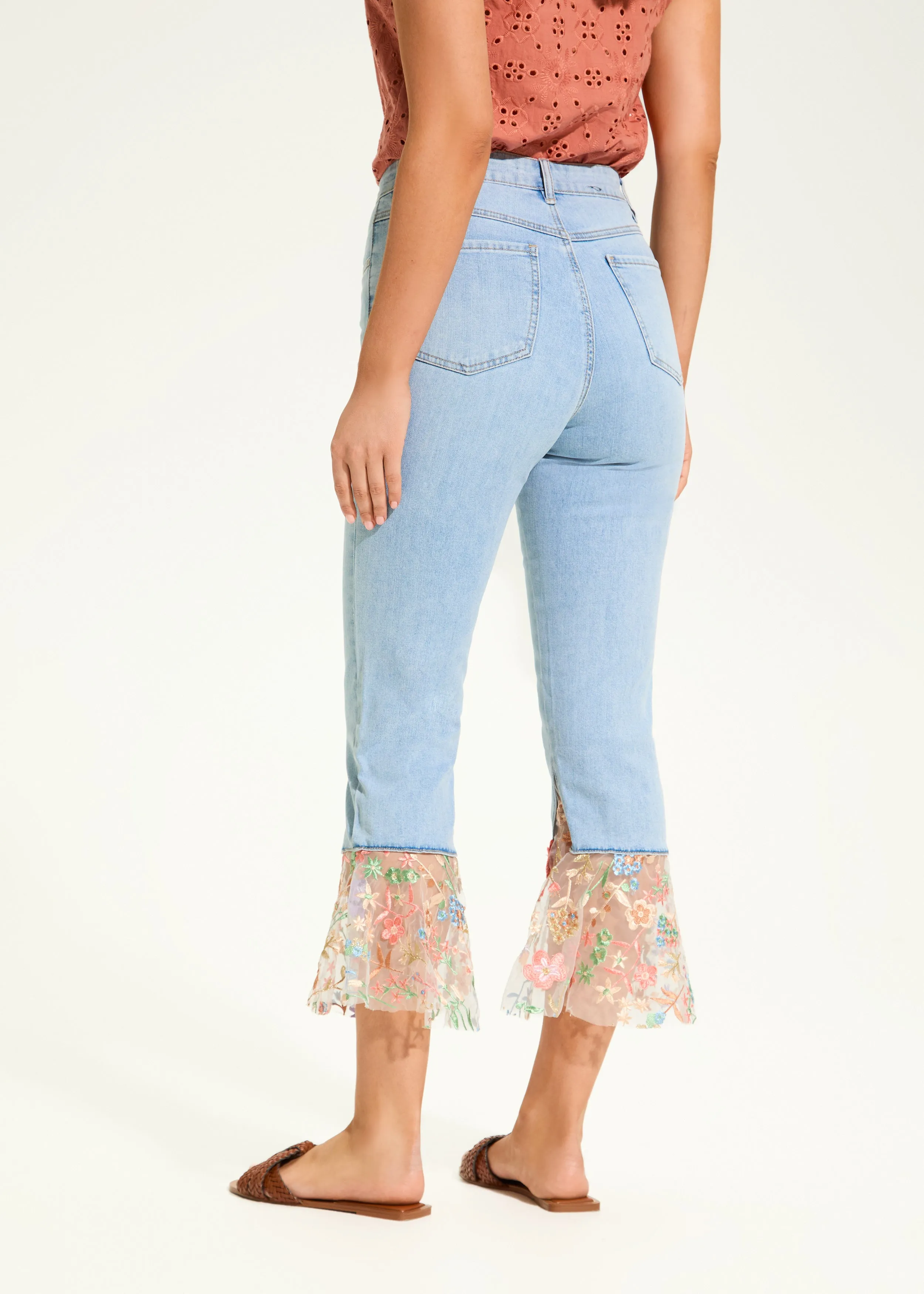 Suzanne Flair Crop Denim, Light Blue