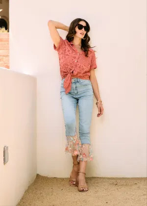 Suzanne Flair Crop Denim, Light Blue